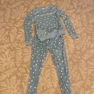 Cute soft heart pajama set